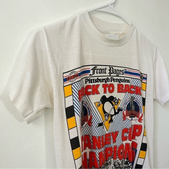 Vintage Pittsburgh Penguins 1992 Stanley Cup T-Shirt Small - Picture 3 of 9